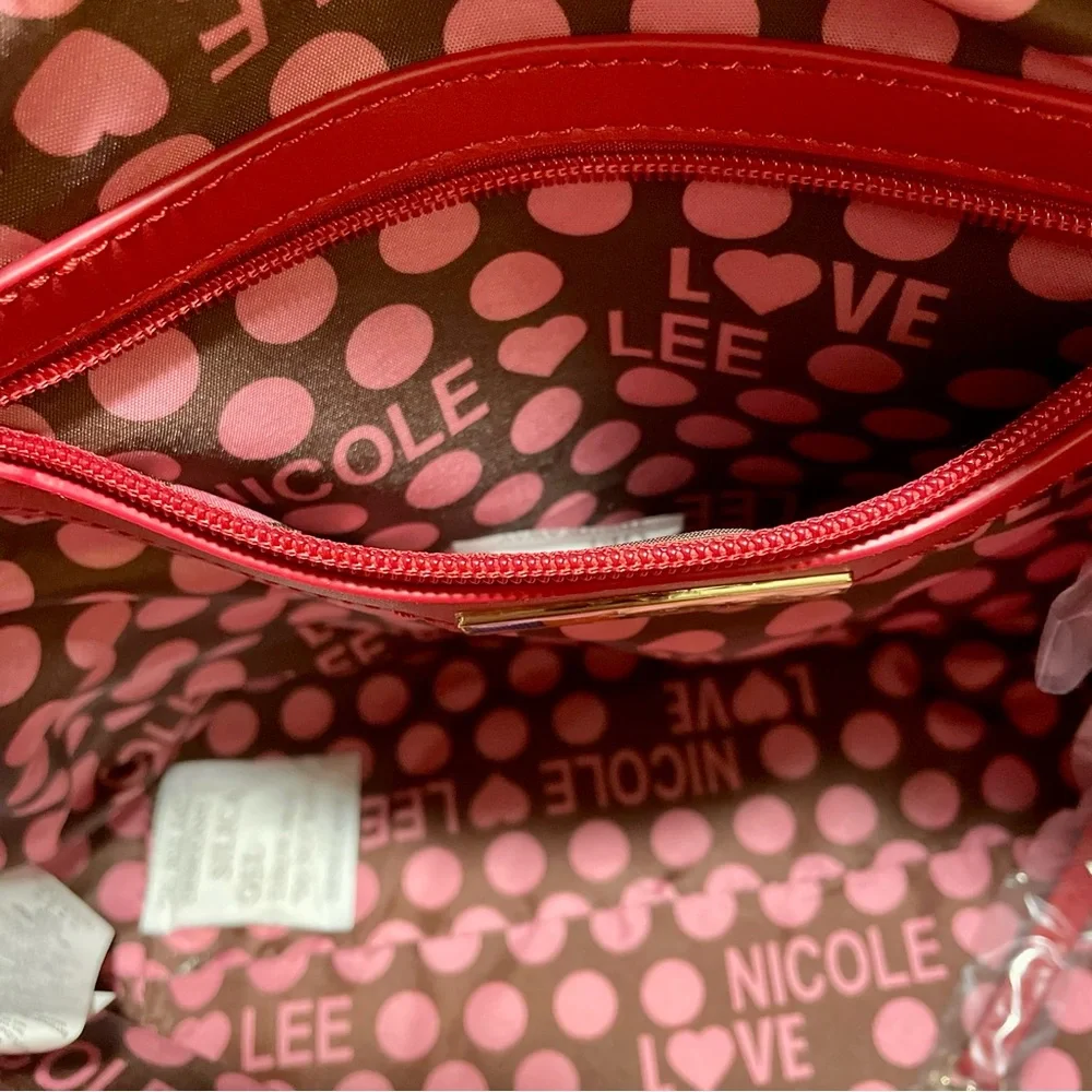 Nicole Lee NL Laser Cut Monogram Shopper with Studding, NWT and Dustbag